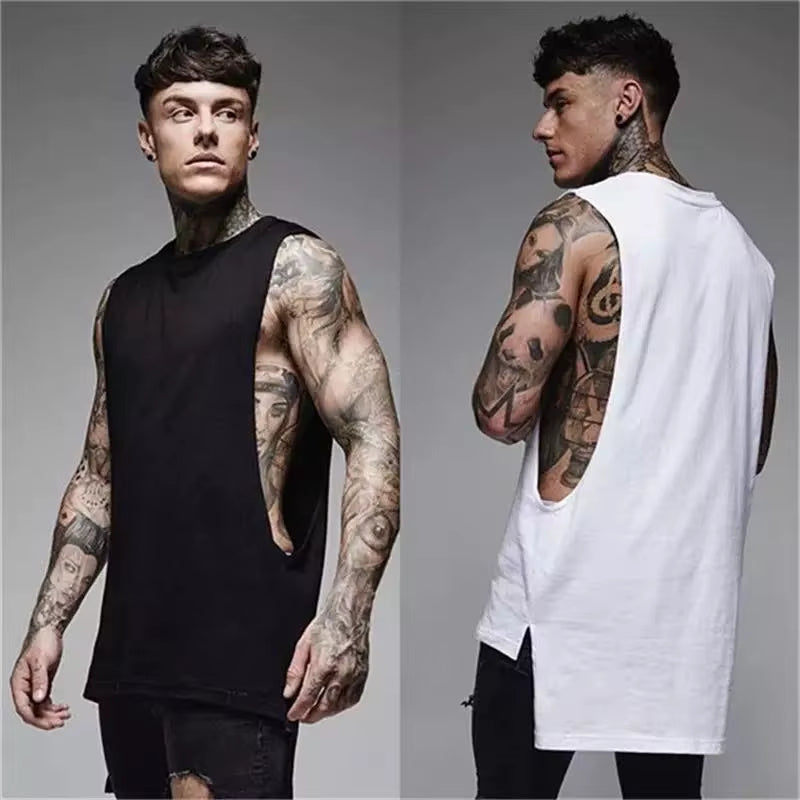 Men’s Casual Cotton Gym Tank Top – Sleeveless Hip-Hop Vest