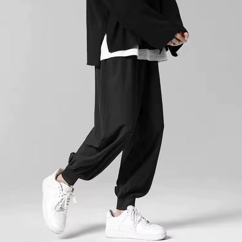 Men's Lightweight Korean Silk-Feel Straight Summer Pants