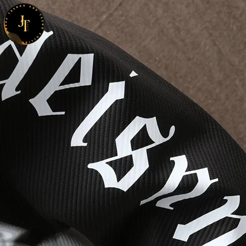 Hip Hop Hooded Baseball Jacket - Letter Print, Casual Loose Fit Jackets