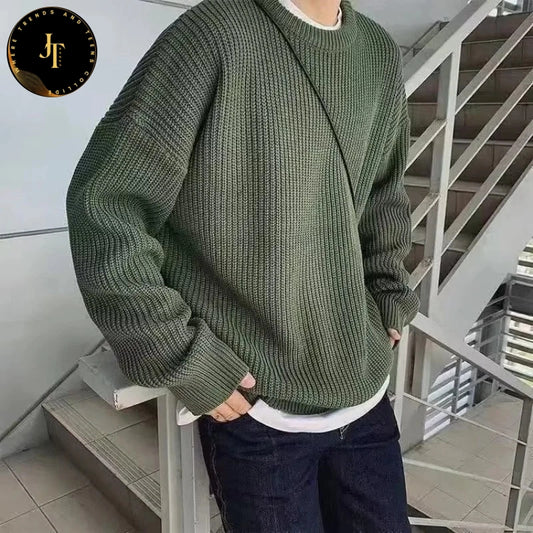 Oversized Wool Sweater for Men - Slim Fit Pullovers for Men
