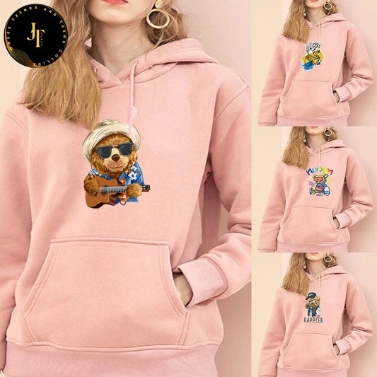 Oversized Sweet Bear Hoodie for Women - Perfect for Everyday Wear!