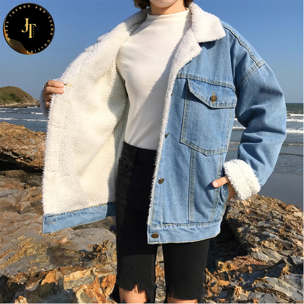 Stylish Denim Blue Winter Coat - Perfect for Autumn and Winter!