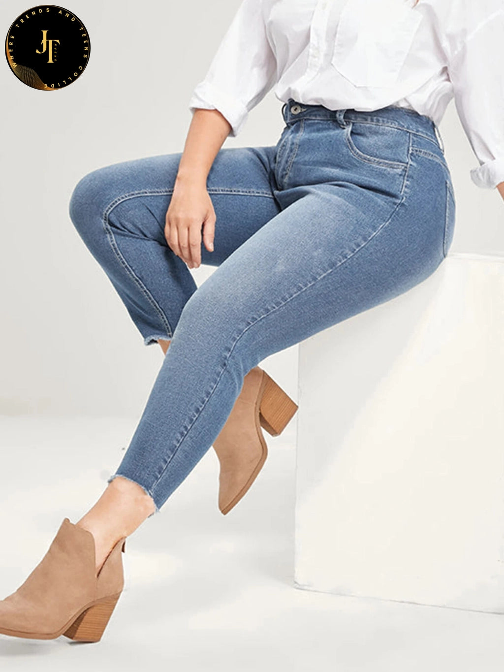 Women's Denim Pencil Jeans - Casual Denim Jeans for Women