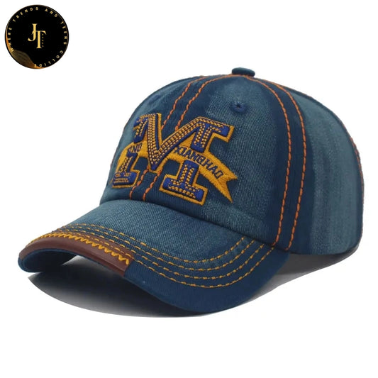 Vintage Style Denim Baseball Cap - Men & Women Snapback Hats for Summer