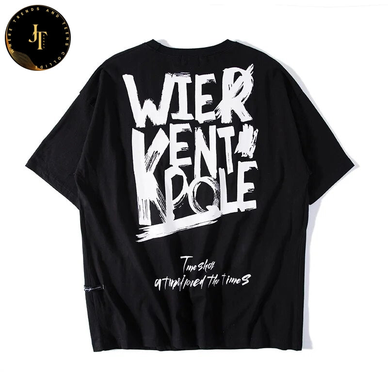 Men's Letter Printed Oversized Tees - High Quality Breathable Material