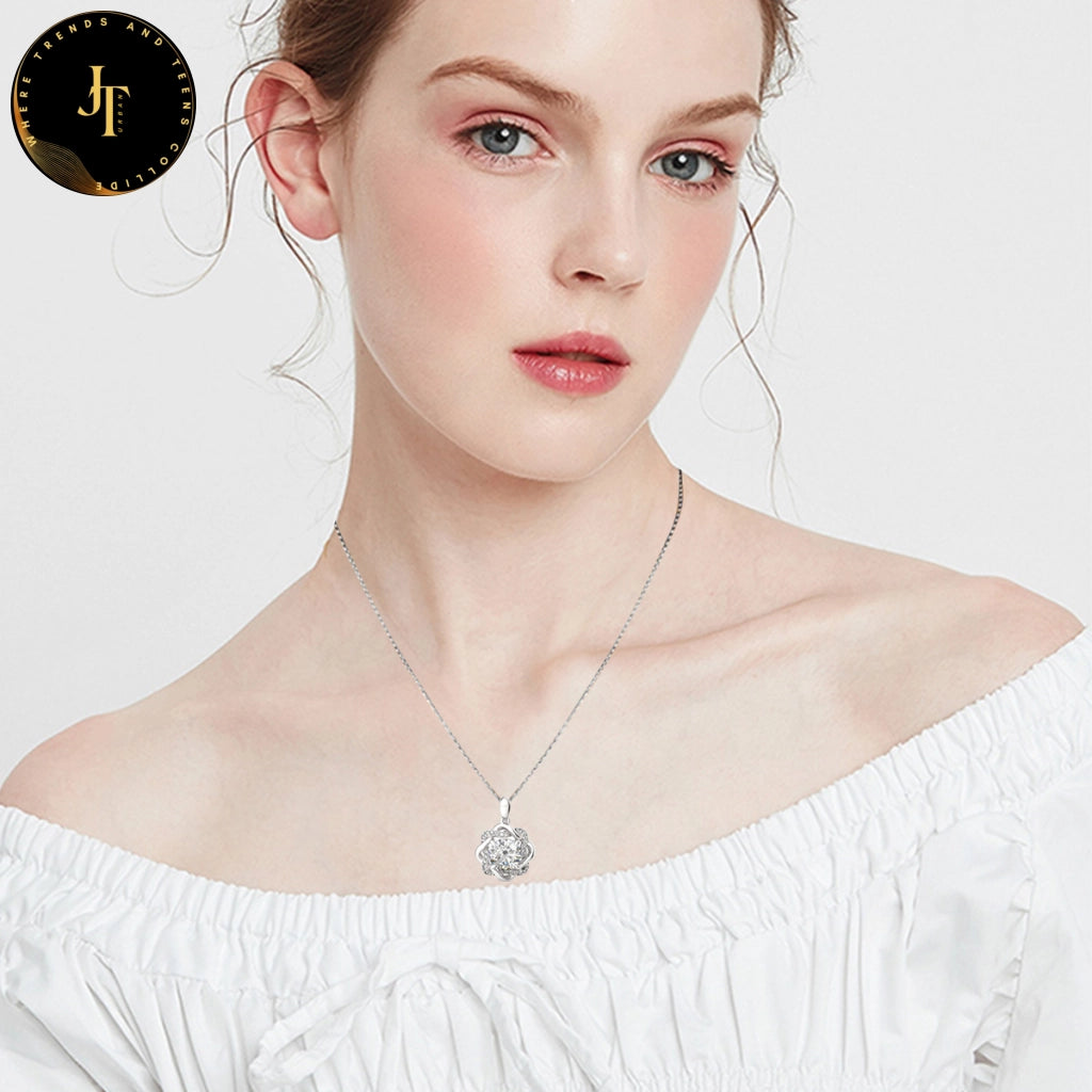 Premium 3ct Moissanite Pendant | 18K White Gold Plated | Perfect Gift for Women