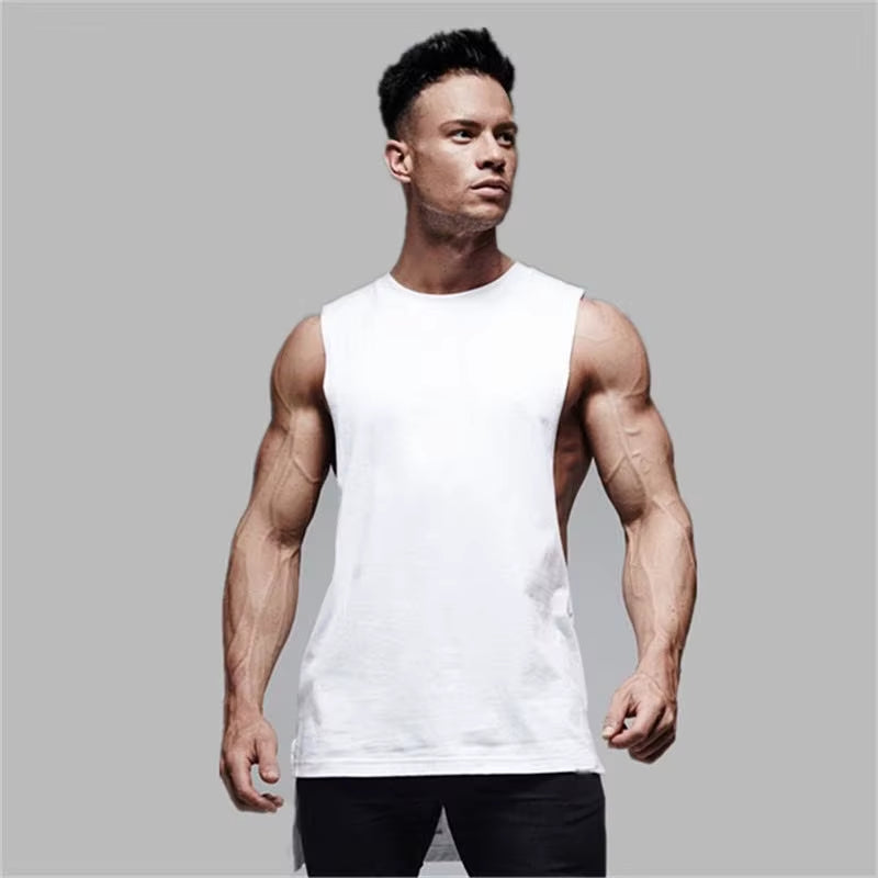 Men’s Casual Cotton Gym Tank Top – Sleeveless Hip-Hop Vest