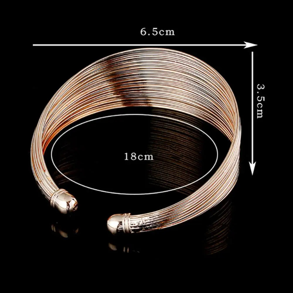 Adjustable Multi-Wire Cuff Bracelet - Fashion Gift for Women and Girls