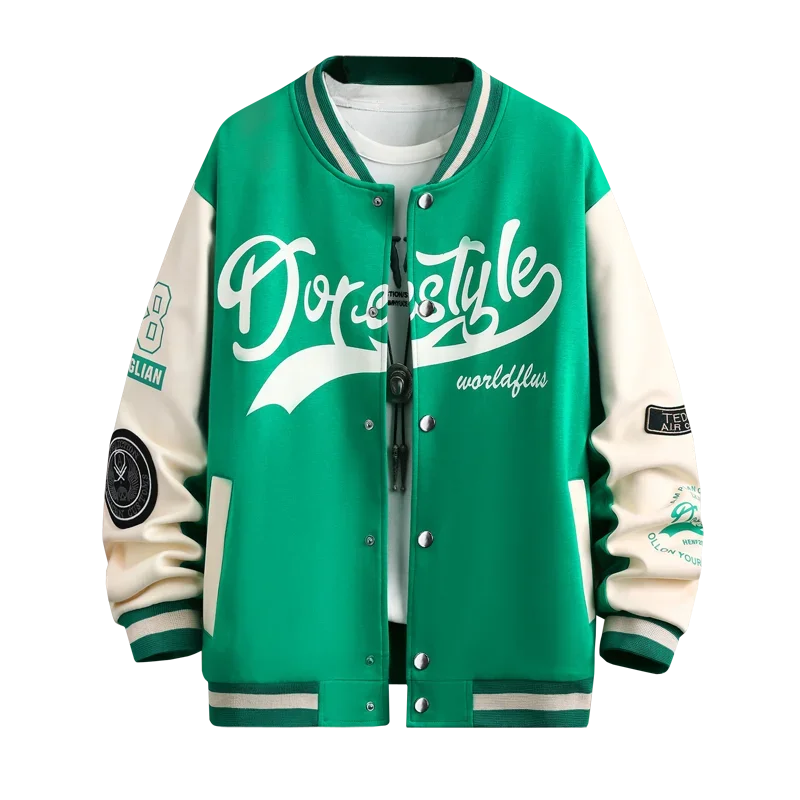 Unisex Hip Hop Baseball Jacket | Trendy College Wear for Men | Slim Fit Baseball Jacket