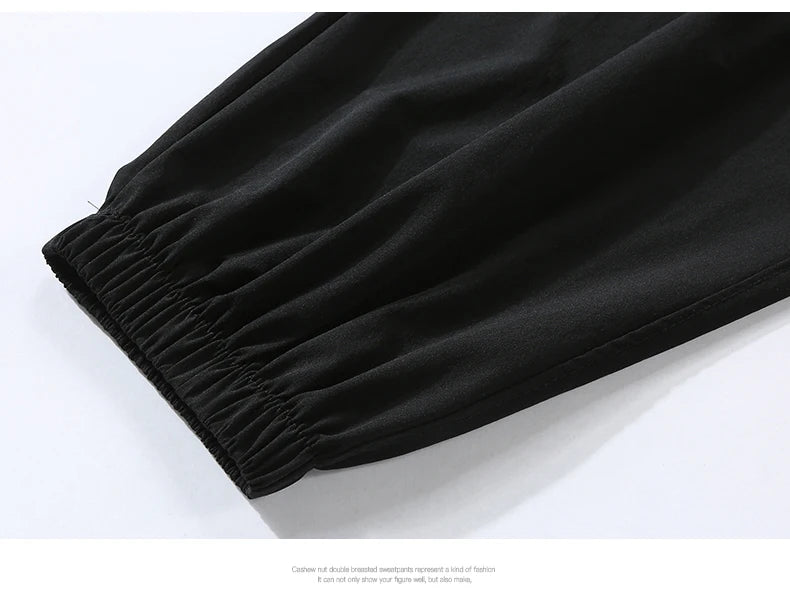 Men's Ice Silk Cargo Pants - Thin, Loose, Elastic Waist Joggers