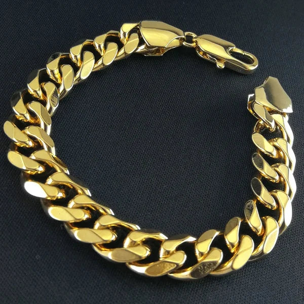 Bold Hip-Hop 8-Inch Stainless Steel Cuban Link Bracelet