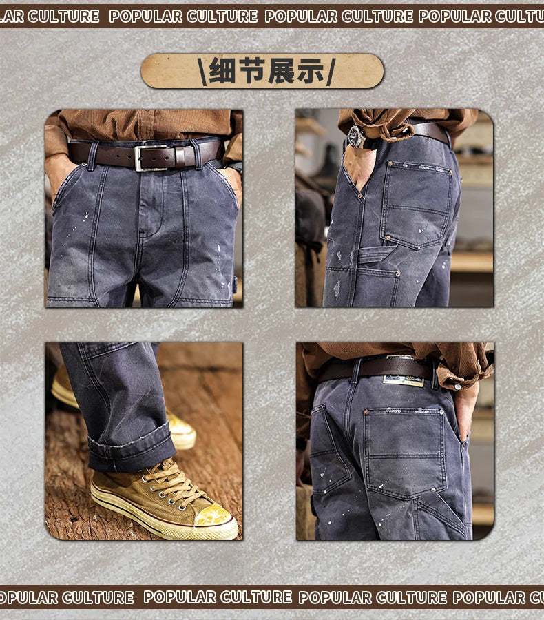 Men's Cotton Patchwork Baggy Pants - Vintage Grunge, Hip Hop Style