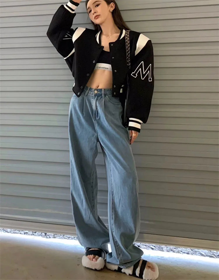 Y2K Vintage Patchwork Women's Bomber Jacket - Spring Autumn Streetwear