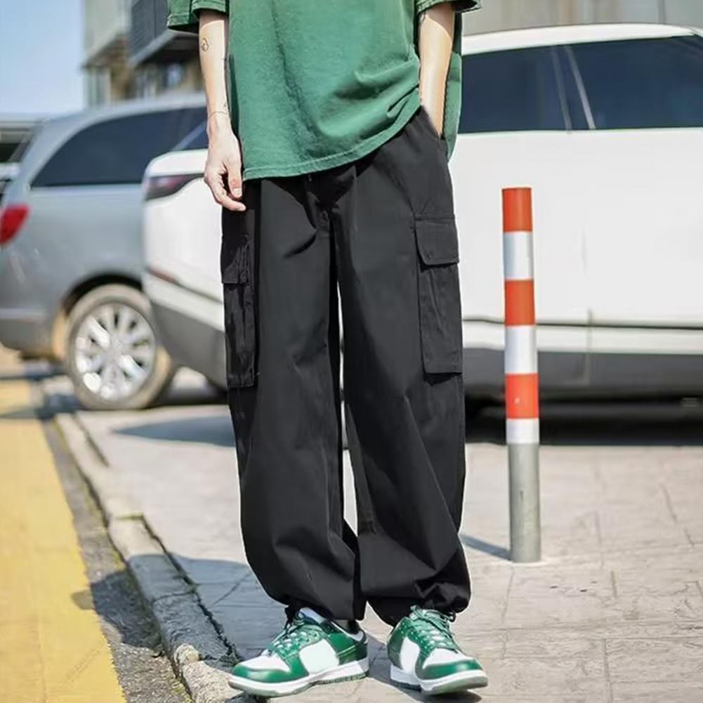 Men's Harajuku Cargo Pants - Straight, Loose Wide-Leg Autumn Trousers