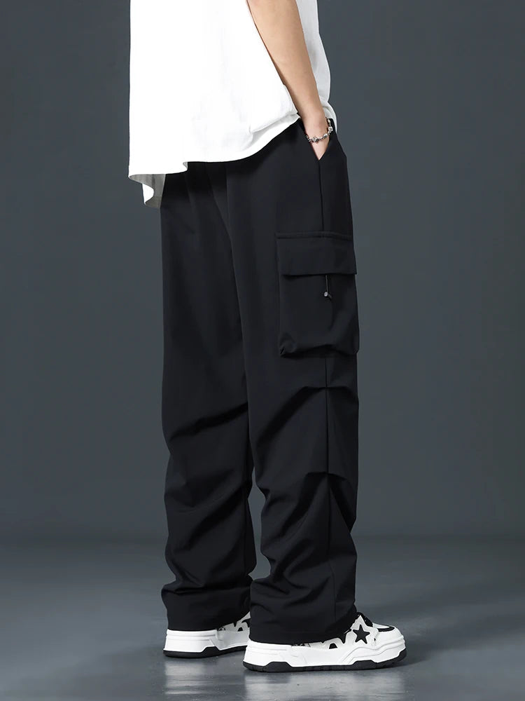 2024 Men's Summer Cargo Pants - Wide-Leg, Multi-Pocket, Plus Size