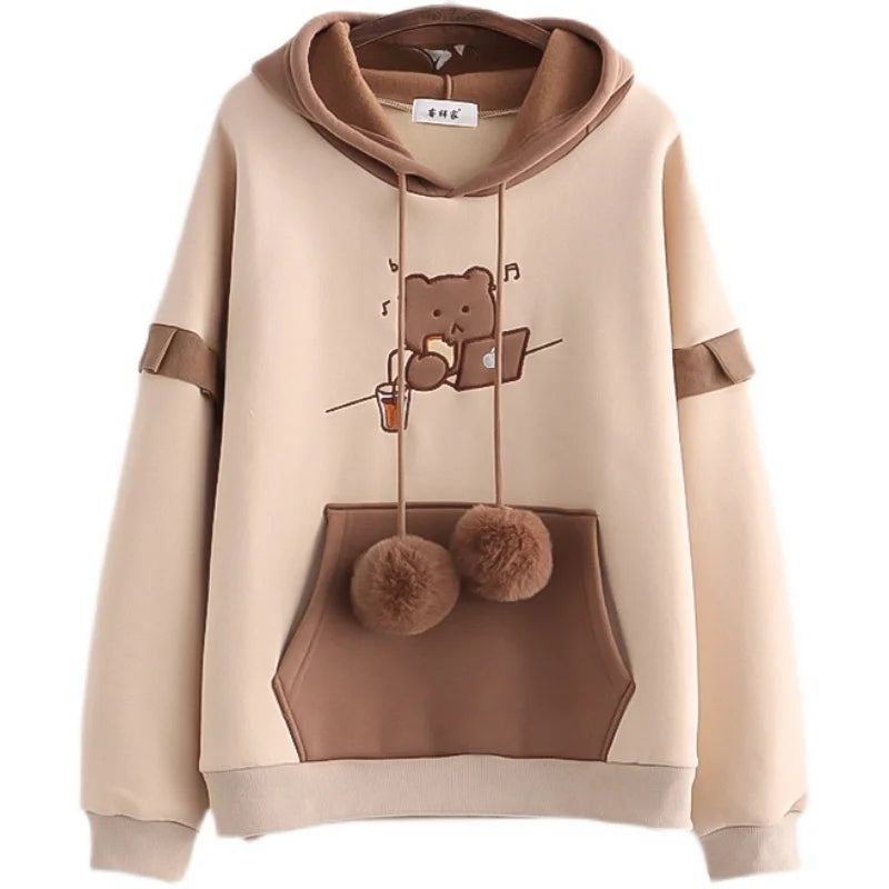 Cute Anime Hoodie Coat | Warm Winter Cotton Fleece | Oversized Hoodie for Girls