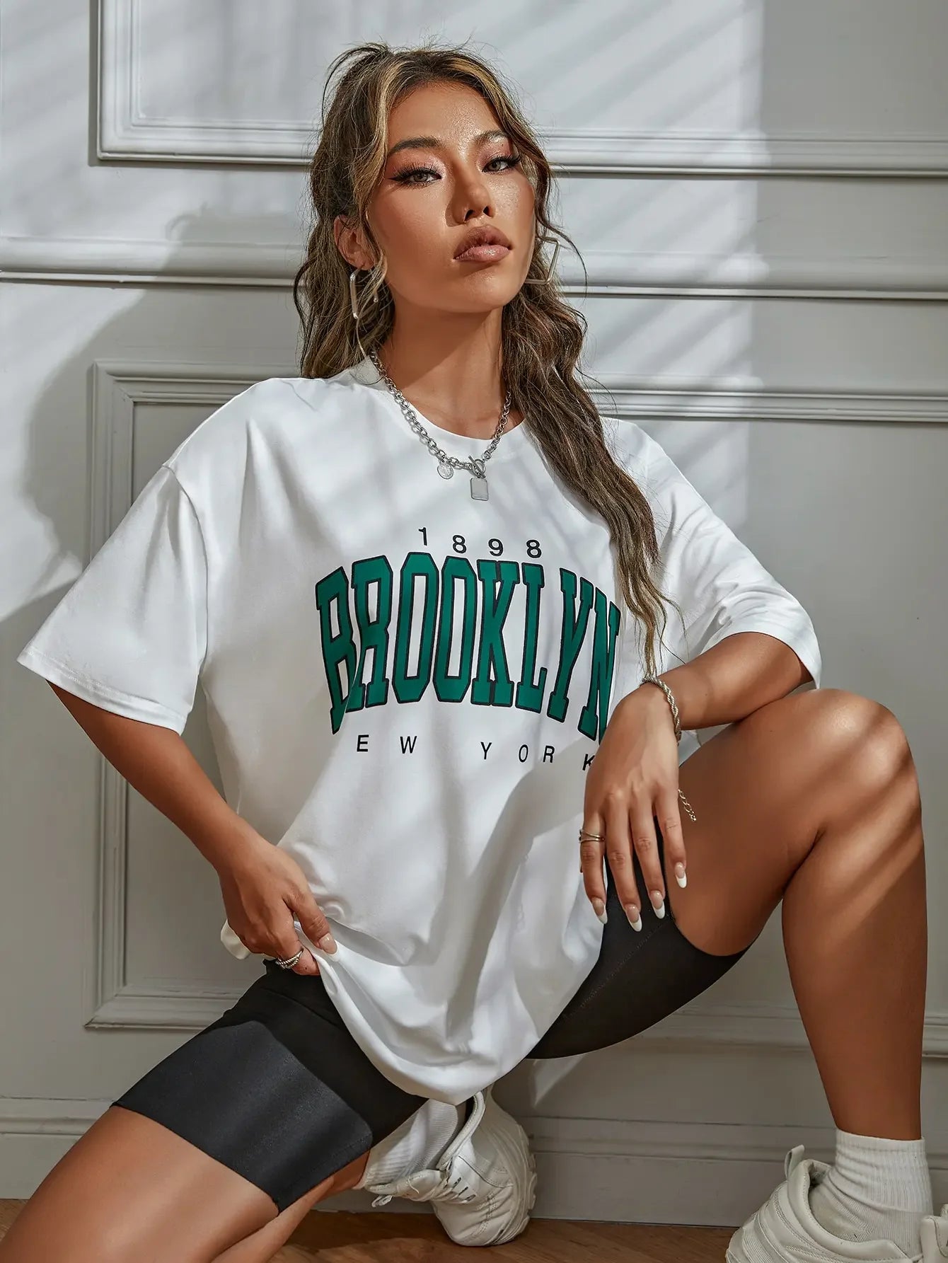 Vintage Brooklyn Oversized T-Shirt - Women's Y2K Top
