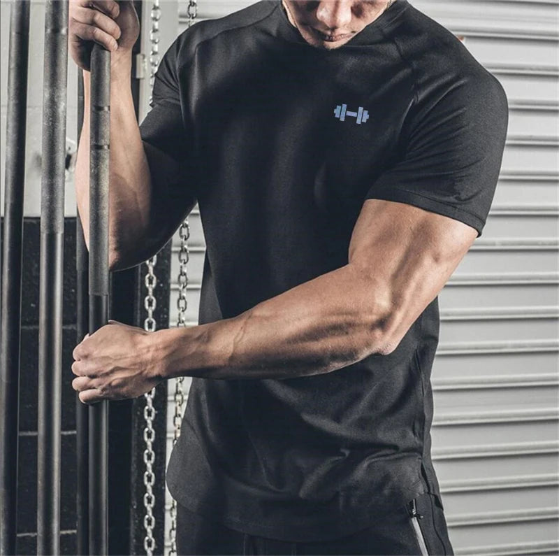 Men's Loose Short Sleeve Fitness T-Shirt for Bodybuilding