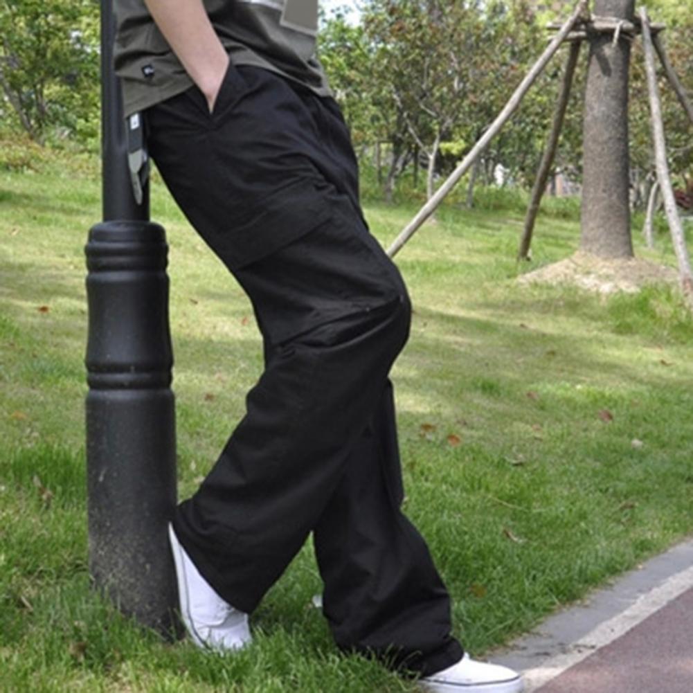 Men's Cargo Pants - Casual Wide Leg Baggy Trousers for Autumn