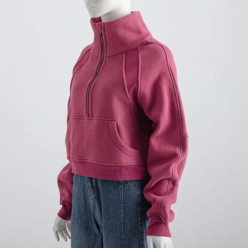 Women's NWT Half Zip Crop Top - Workout | Sports | Leisure