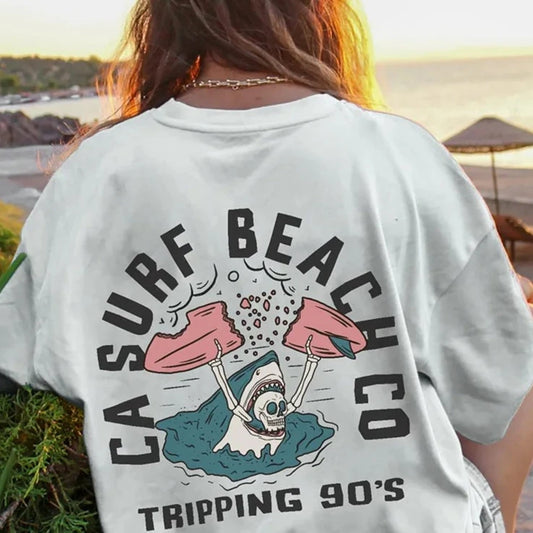 Vintage California Surf T-Shirt - 100% Cotton, Oversized Fit.