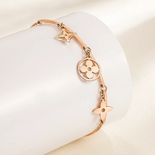 2022 Korean Fashion Bracelet | Rose Gold Titanium Steel Minimalist Jewelry