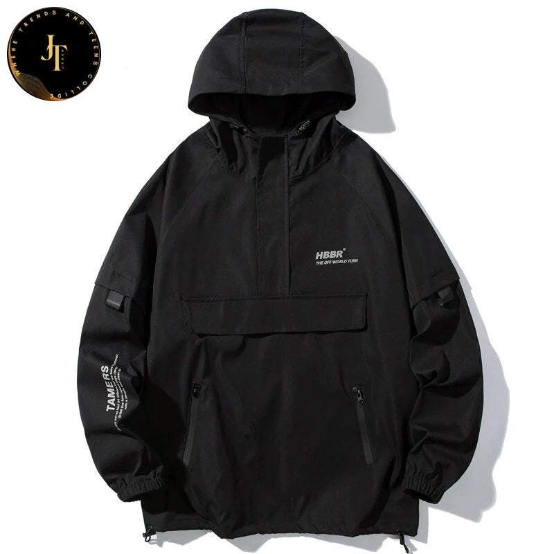 Men's Tech-wear Windbreaker Overcoat - Hip Hop Jackets for Men