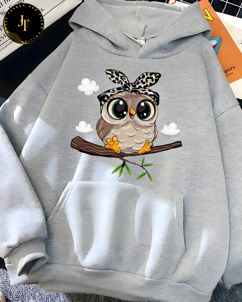 Kawaii Cartoon Print Hoodie for Women - Cute Oversized Hoodies