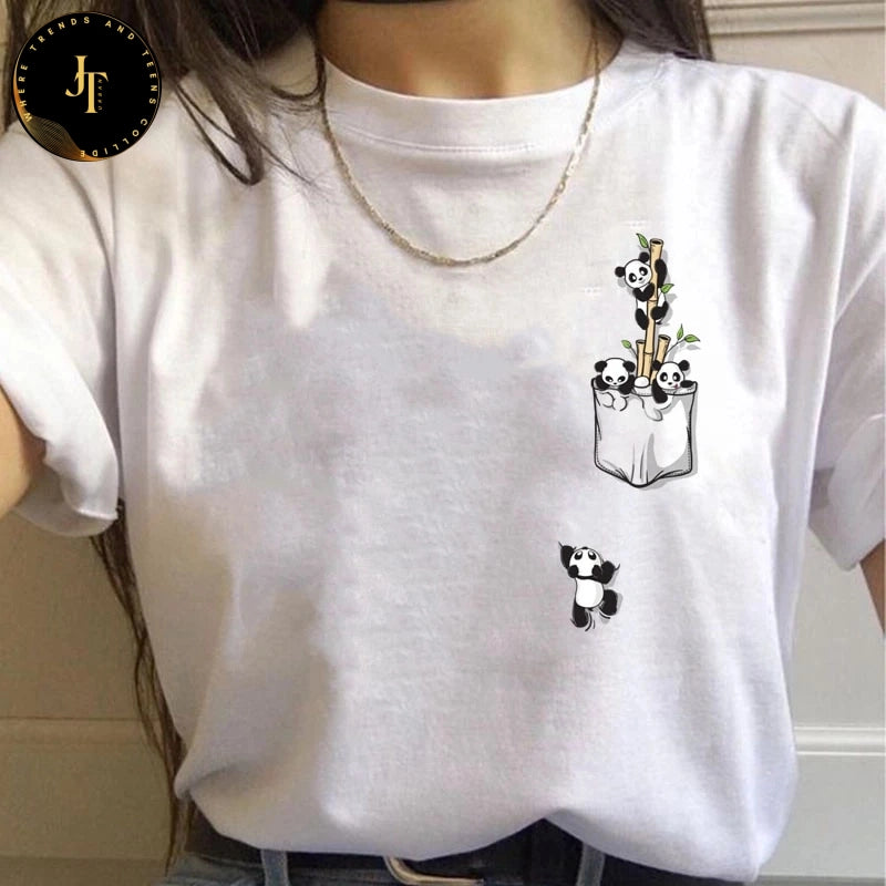 Cartoon Print Oversized Women's T-Shirt - Fun, Casual, & Cute Summer Top