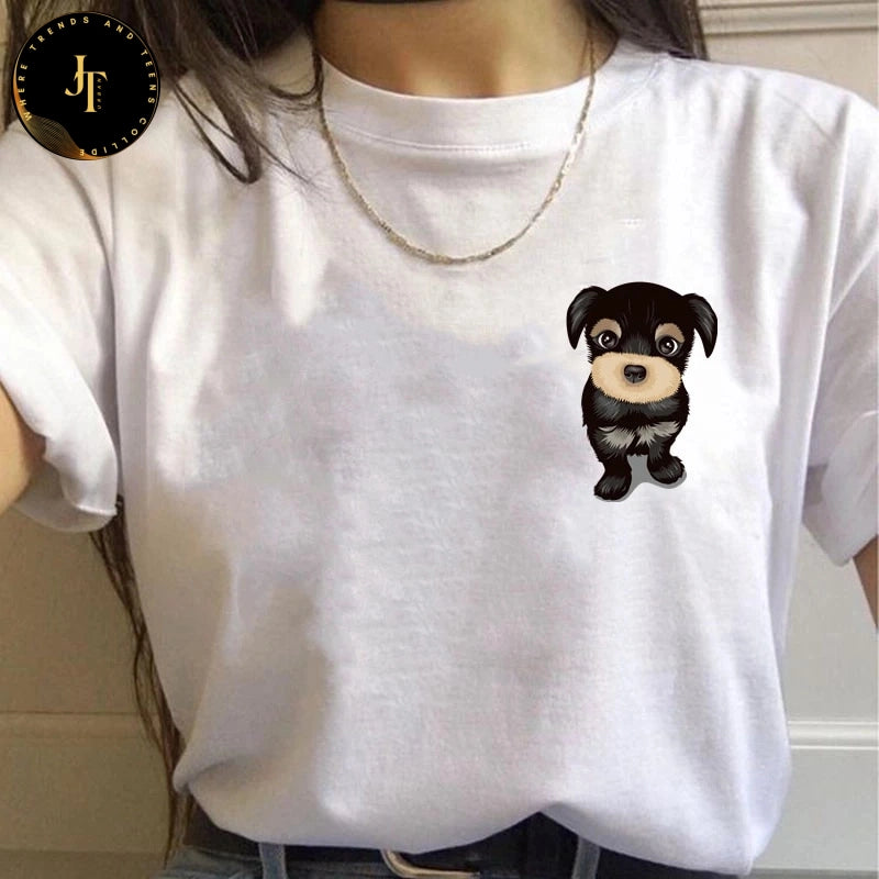 Cartoon Print Oversized Women's T-Shirt - Fun, Casual, & Cute Summer Top