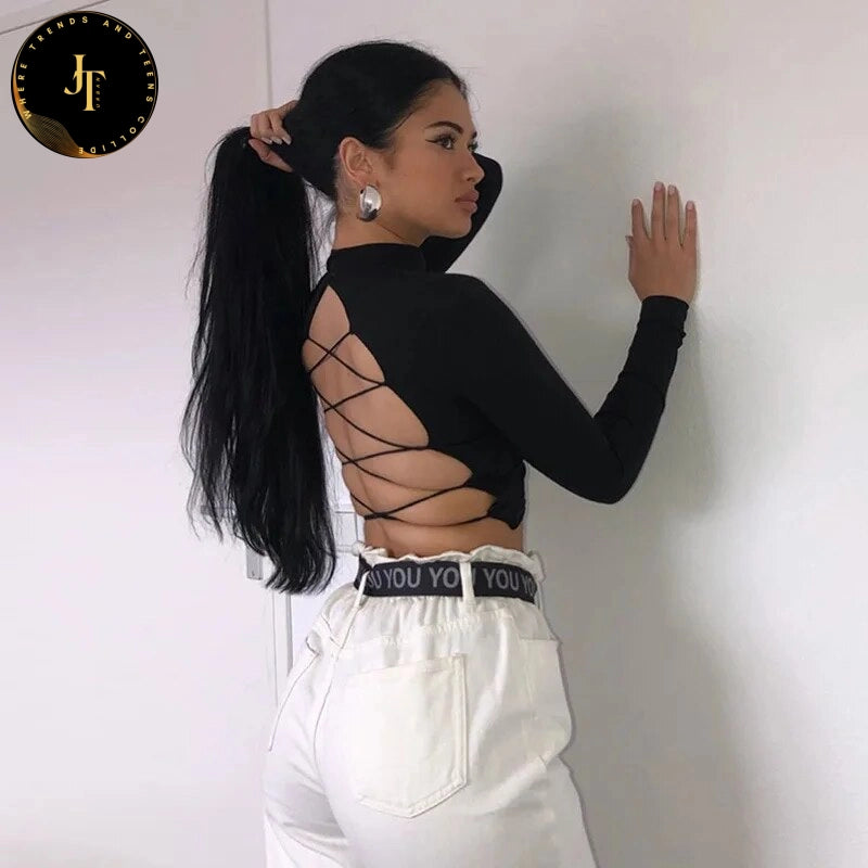 Women's Sexy Open Back T-shirt - Perfect for Summer!