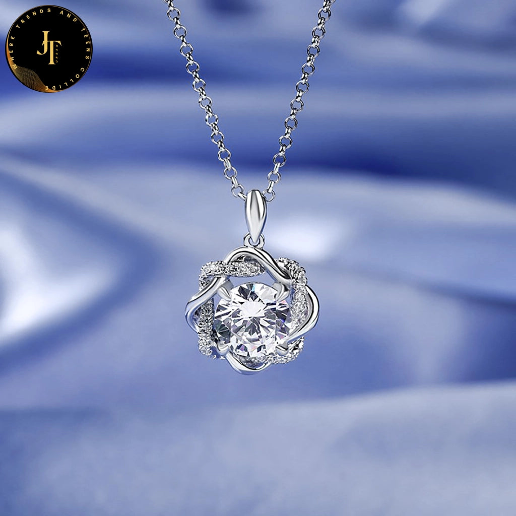 Premium 3ct Moissanite Pendant | 18K White Gold Plated | Perfect Gift for Women