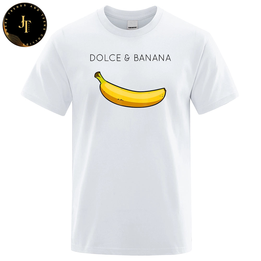 Premium Dolce & Banana Print Men's T-Shirts - Breathable, Oversized, and Comfortable