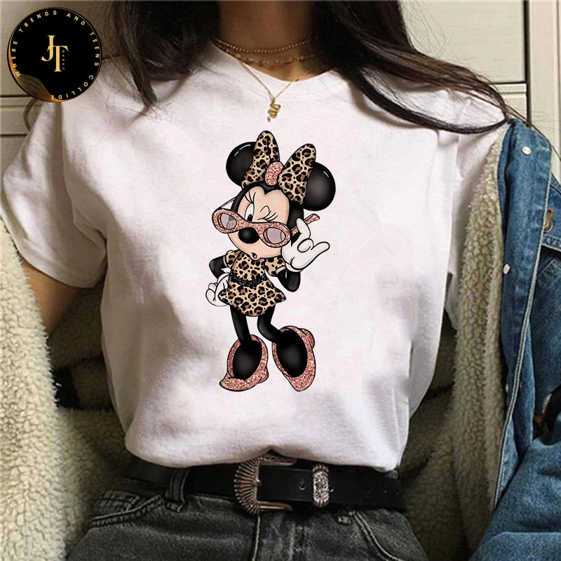 Cute Mickey & Minnie Gothic T-Shirt - Kawaii Disney Women's Fashion