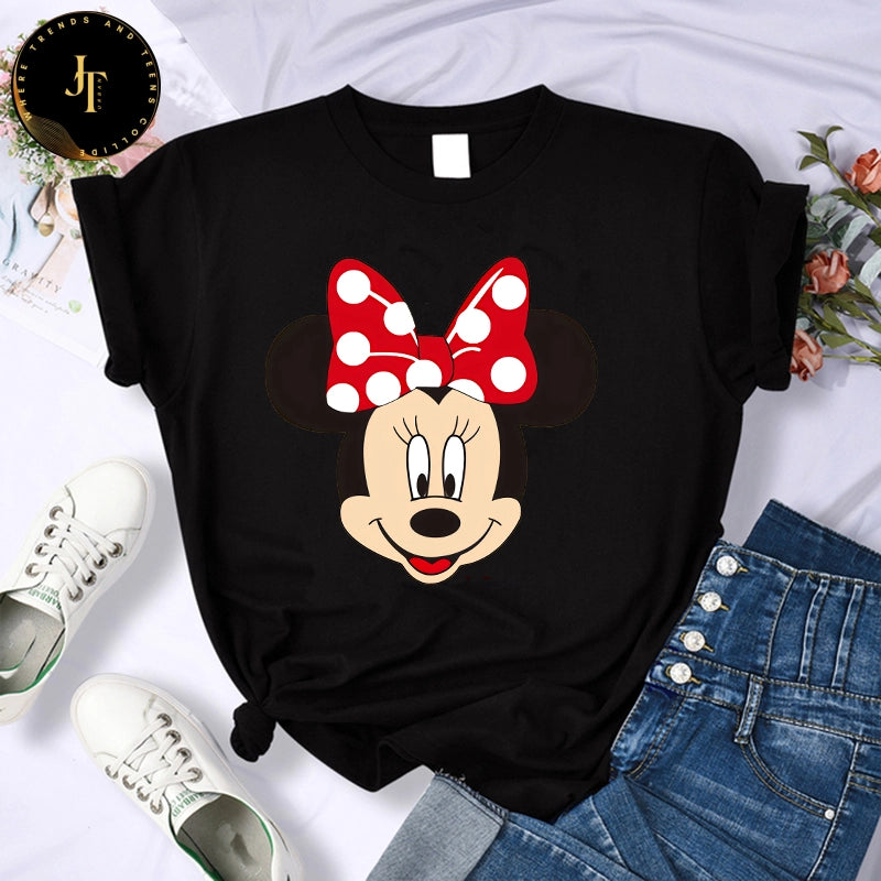 Cute Mickey & Minnie Gothic T-Shirt - Kawaii Disney Women's Fashion