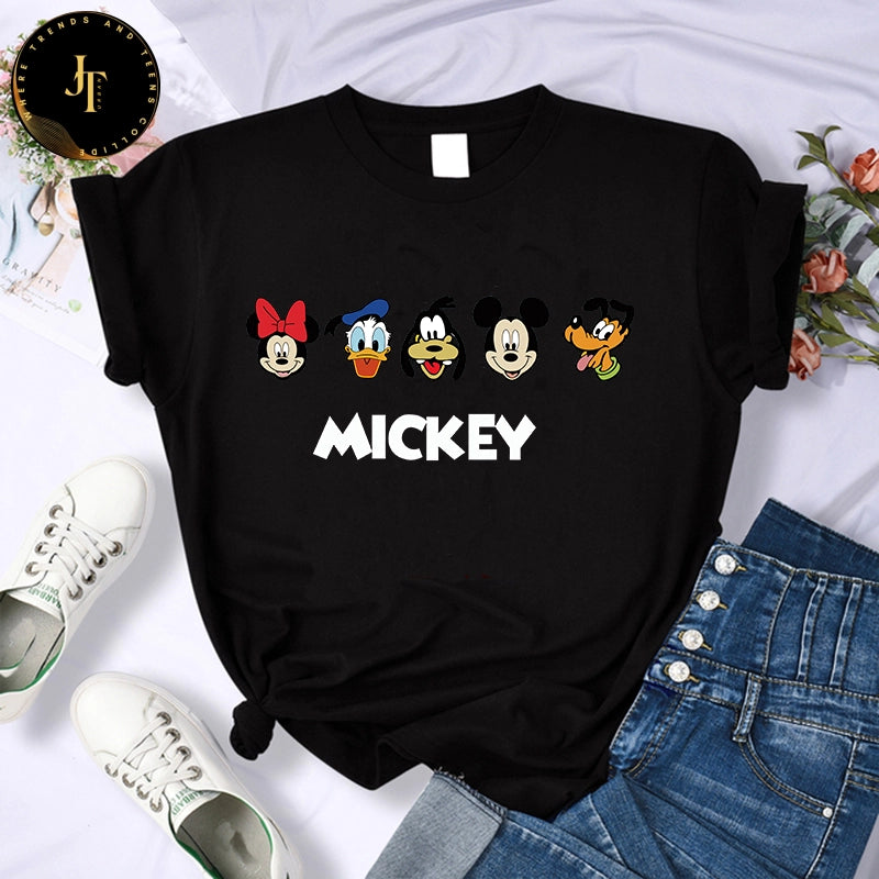 Cute Mickey & Minnie Gothic T-Shirt - Kawaii Disney Women's Fashion