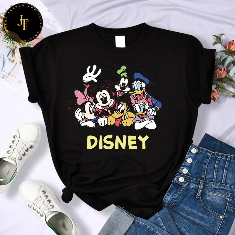 Cute Mickey & Minnie Gothic T-Shirt - Kawaii Disney Women's Fashion