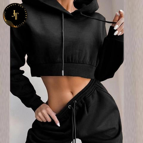 Autumn White Tracksuit Set - Women's Hoodies & Pants set