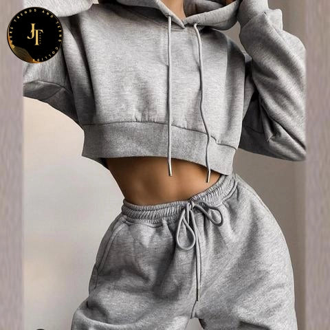 Autumn White Tracksuit Set - Women's Hoodies & Pants set