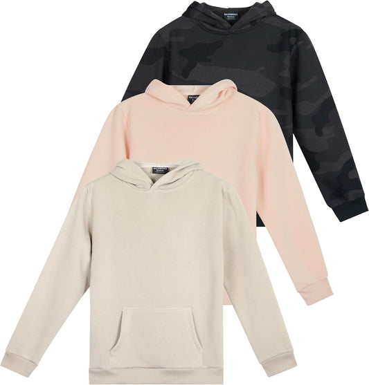 --- ## Girls' 3-Pack Fleece Hoodies: Soft, Warm, Kangaroo Pocket 
