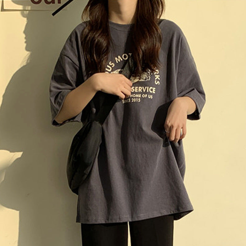 Casual Korean Style Harajuku Loose O-Neck Women’s Streetwear Tee