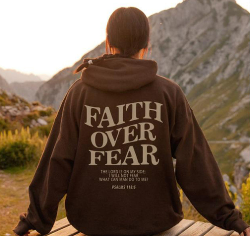 Faith over Fear High Quality,Christian Hoodies for Women