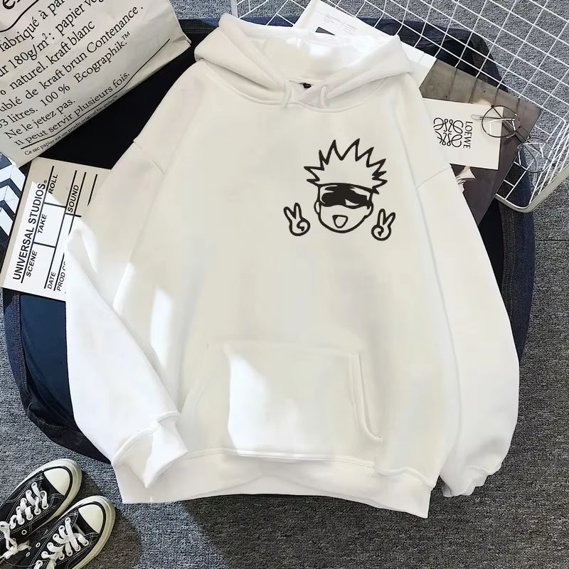 Unisex Jujutsu Kaisen Gojo Satoru Graphic Hoodie Kawaii Streetwear