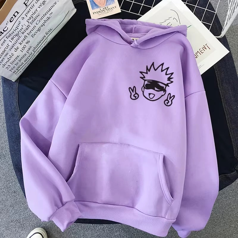 Unisex Jujutsu Kaisen Gojo Satoru Graphic Hoodie Kawaii Streetwear