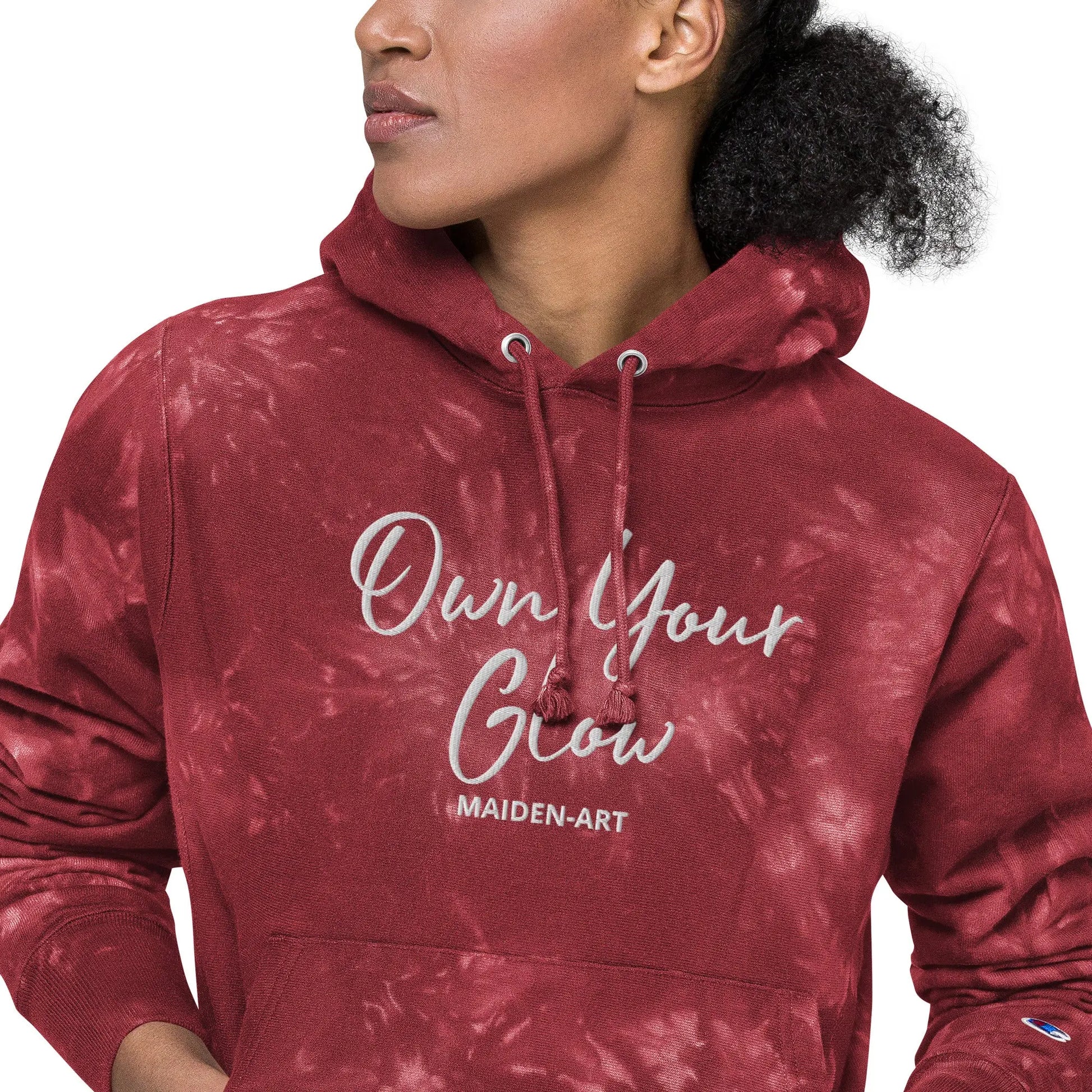 Unisex Champion Tie-Dye Hoodie | Embroidered Own Your Glow