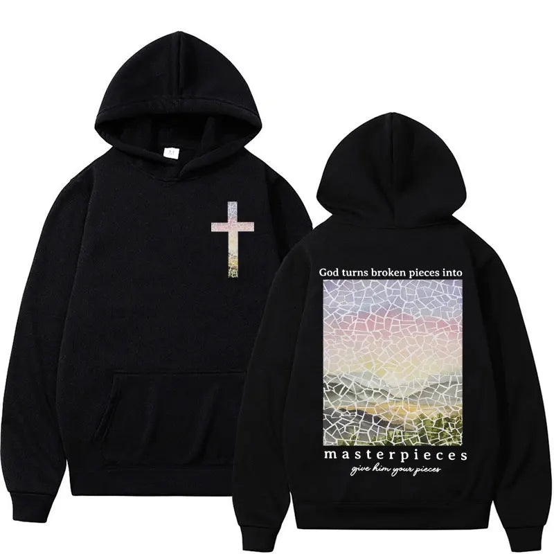 Harajuku Aesthetic Christian Jesus Hoodie Bible Verse God Loves You