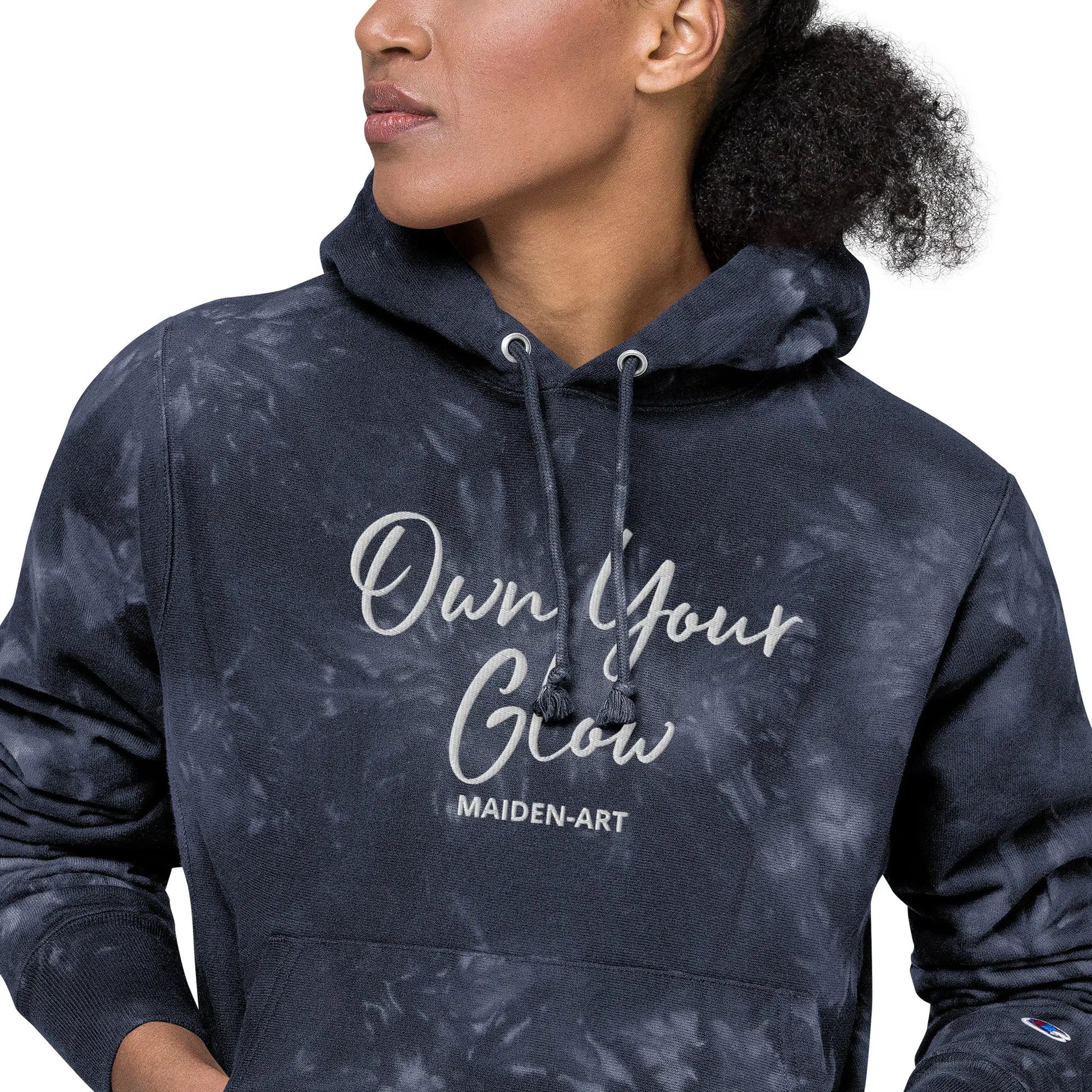 Unisex Champion Tie-Dye Hoodie | Embroidered Own Your Glow