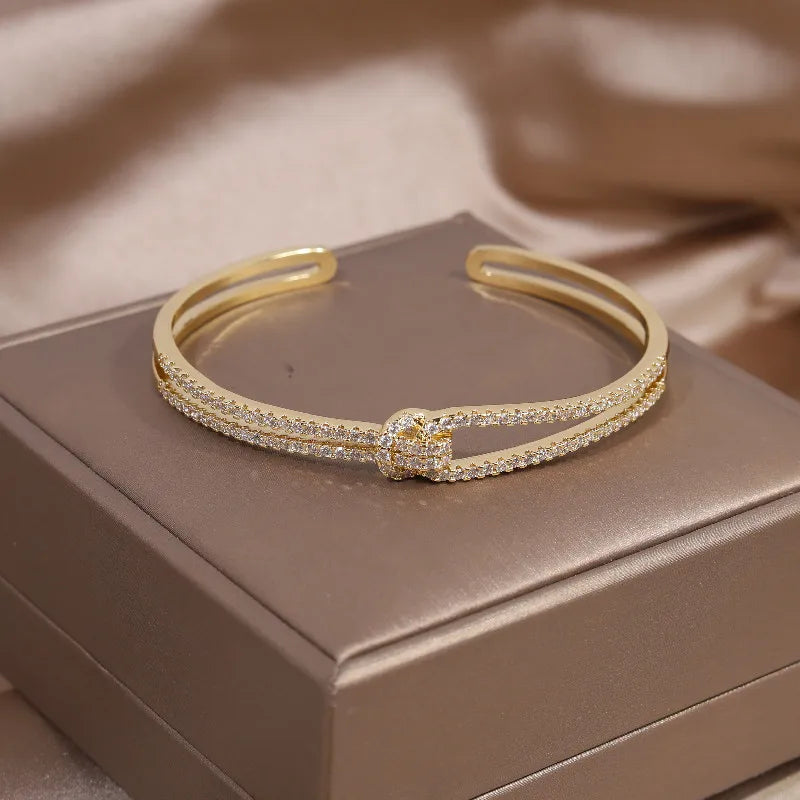 Luxury Full Zircon Bracelet - Elegant Adjustable Wedding Jewellery