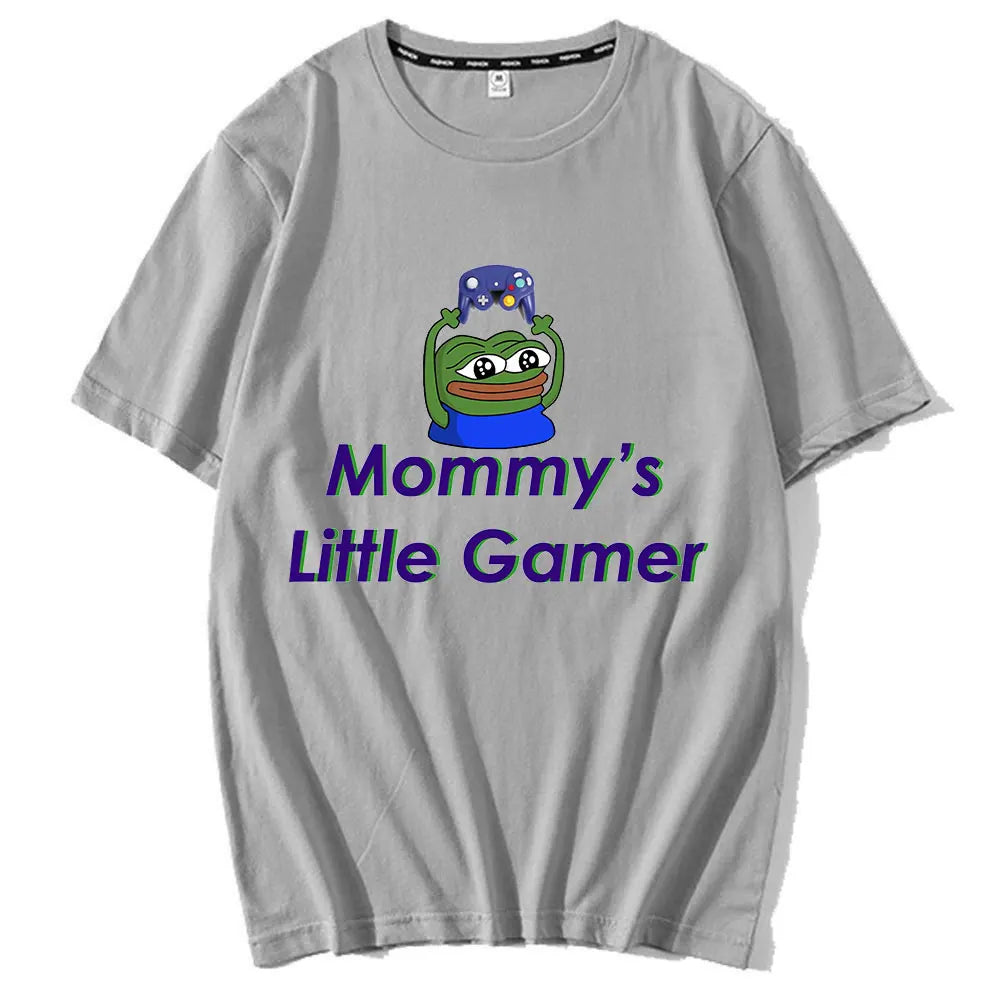 funny Gamer T-Shirt for Men: Novelty Tee with Oversized Fit and 100% Cotton Fabric