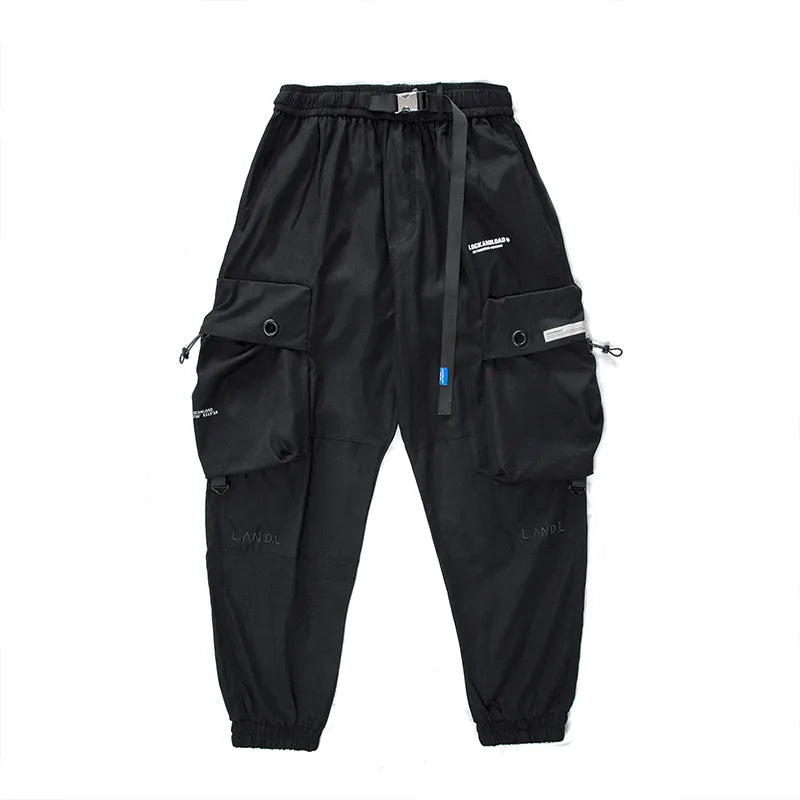 Men's Black Hip Hop Harem Pants with Pockets - High Street Style